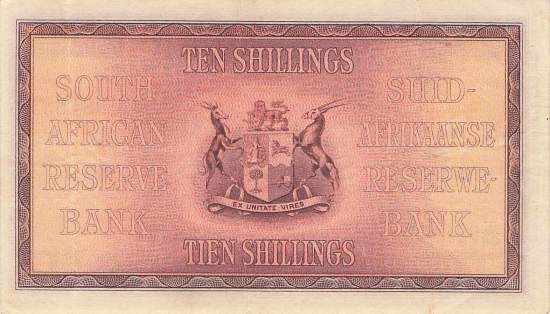 Südafrika p82d 10 Shillings 1943